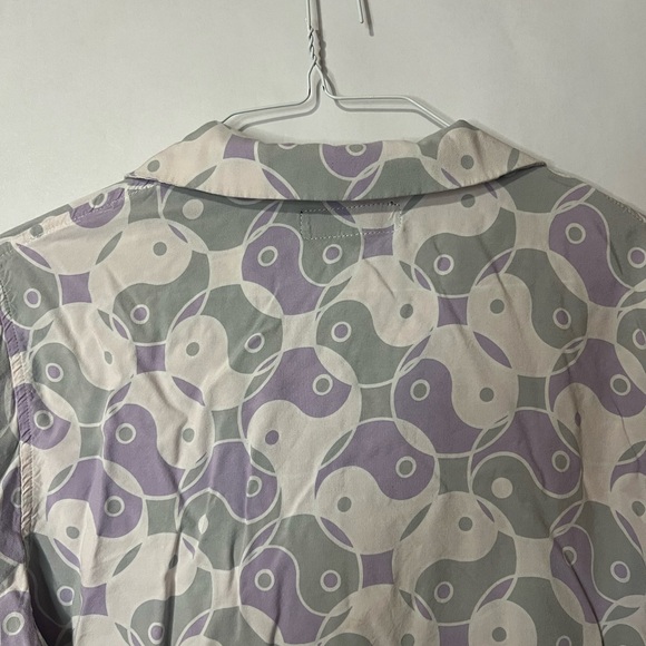 PacSun Men's Purple & Gray Yin Yang Button Down Short Sleeve Shirt Size Medium - Picture 5 of 9